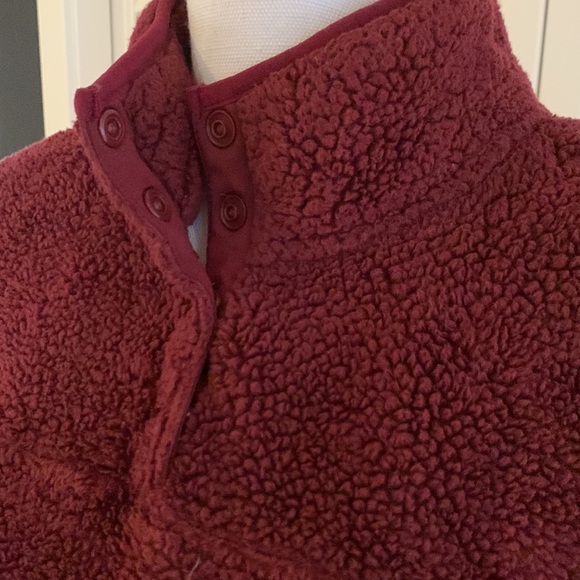 Eddie Bauer Quest Plush Snap Mock Pullover Fleece Jacket Women’s Wine Size Large - Picture 3 of 7
